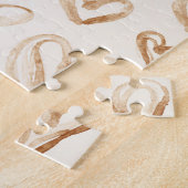 Cremebraune Herzen Valentinstag Puzzle (Seite)