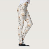 Cremebraune Kakaoblumen Leggings (Rechts)