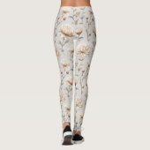 Cremebraune Kakaoblumen Leggings (Rückseite)