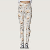 Cremebraune Kakaoblumen Leggings (Vorderseite)