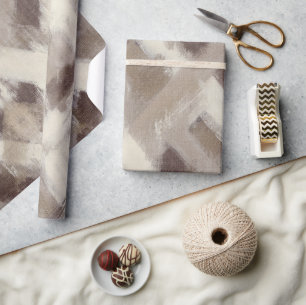 Cremebraune Linienstreifen Geschenkpapier