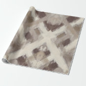 Cremebraune Linienstreifen Geschenkpapier (Ungerollt)