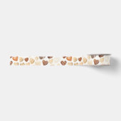 Cremebraune Pfirsich-Herz-Kaffeebohnen Ripsband (Vorderseite)