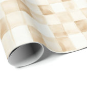 Cremebraune Quadrate Geburtstag Geschenkpapier (Rolleneckpunkt)