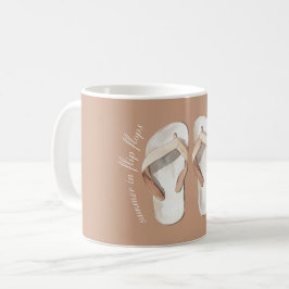 Cremebraune Sommer Flip Flops Sandalen Kaffeetasse