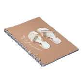 Cremebraune Sommer Flip Flops Sandalen Notizblock (Rechte Seite)