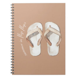 Cremebraune Sommer Flip Flops Sandalen Notizblock