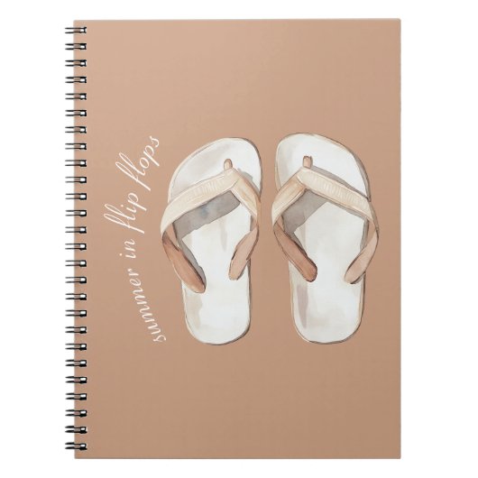 Cremebraune Sommer Flip Flops Sandalen Notizblock (Vorderseite)