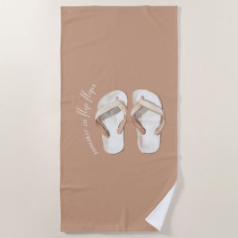 Cremebraune Sommer Flip Flops Sandalen Strandtuch