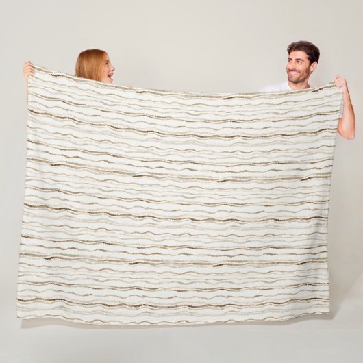Cremebraune Streifen Fleecedecke (Beispiel)