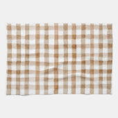 Cremebraune Streifen Tan Plaid Geschirrtuch (Horizontal)