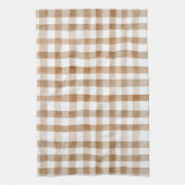 Cremebraune Streifen Tan Plaid Geschirrtuch (Vertikal)