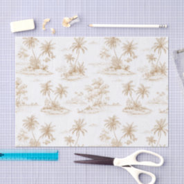 Cremebraune tropische Insel-Palmwedding Seidenpapier