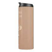Cremebrauner Affe sieht Affen tun Thermosbecher (Nach rechts gedreht)