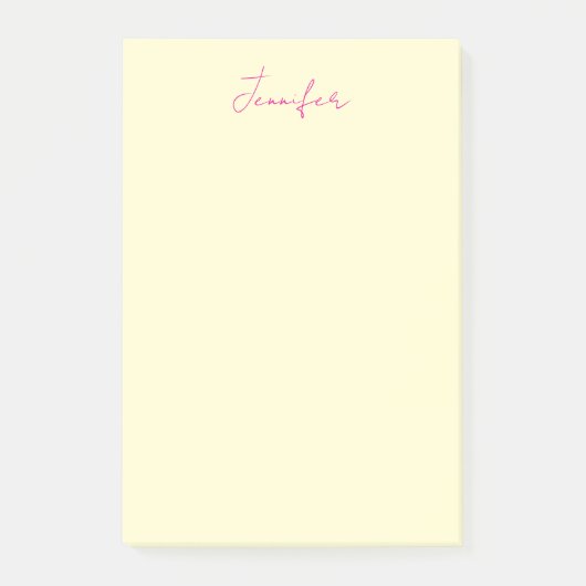Cremefarbe eleganter moderner minimalistischer ein post-it klebezettel (Vorderseite)
