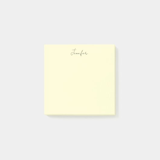 Cremefarbe elegantes modernes minimalist plain Nam Post-it Klebezettel (Vorderseite)