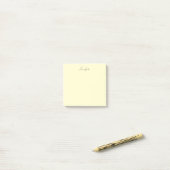 Cremefarbe elegantes modernes minimalist plain Nam Post-it Klebezettel (Auf Schreibtisch)