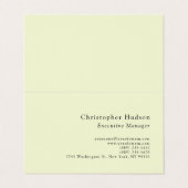 Cremefarbe Minimalist Modern Einfach Schlicht  Visitenkarten (Außenseite Aufgefaltet)