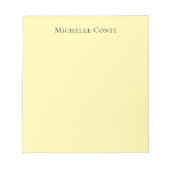 Cremefarbe Minimalistisch Schlicht elegant Notizblock (Vorderseite)