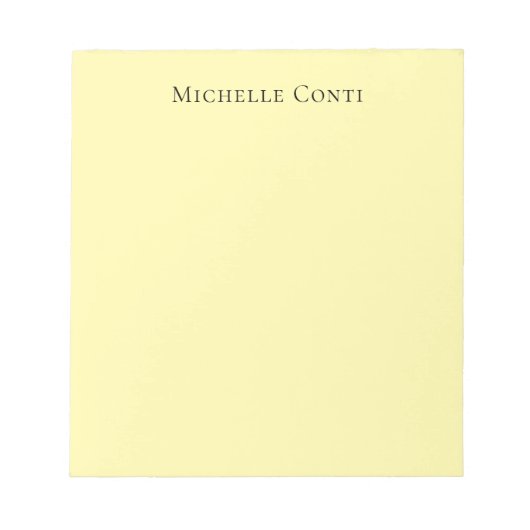 Cremefarbe Minimalistisch Schlicht elegant Notizblock (Vorderseite)