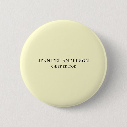 Cremefarbe Professionell Modern Schlicht Minimalis Button (Vorderseite)