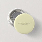 Cremefarbe Professionell Modern Schlicht Minimalis Button (Vorne & Hinten)
