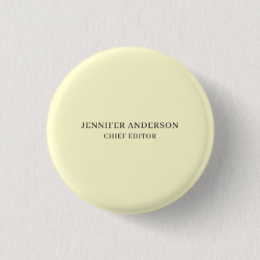 Cremefarbe Professionell Modern Schlicht Minimalis Button (Vorderseite)