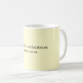 Cremefarbe Professionell Modern Schlicht Minimalis Kaffeetasse (VorderseiteRechts)