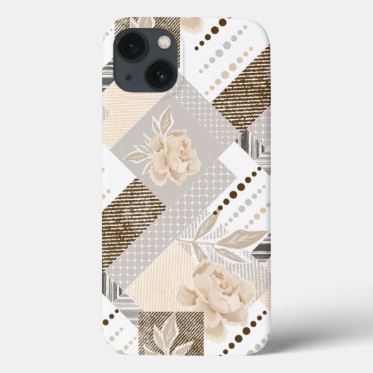 Cremefarben auf weiß Case-Mate iPhone hülle (Rückseite)