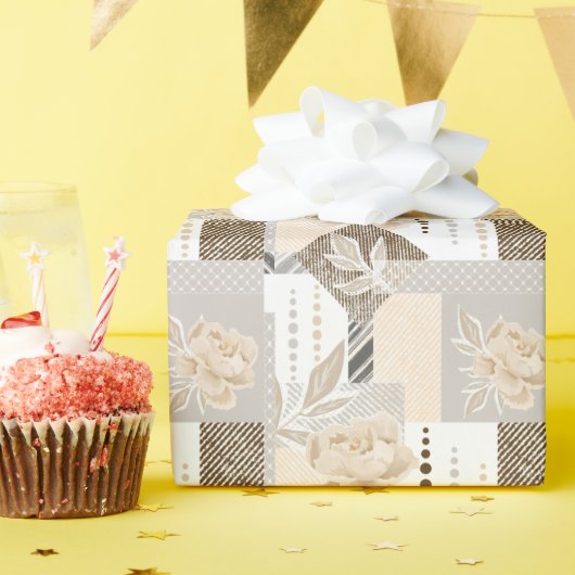 Cremefarben auf weiß geschenkpapier (Geburtstagsparty)