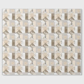 Cremefarben auf weiß geschenkpapier (Flach)