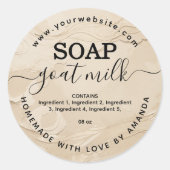 Cremefarben, hausgemachte Ziegenmilch Runder Aufkleber (Vorderseite)