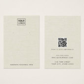 Cremefarben-Logo QR Ohrring-Display-Karte (Vorne & Hinten)