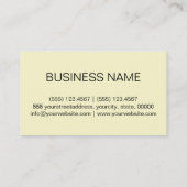 Cremefarben Visitenkarte (Rückseite)