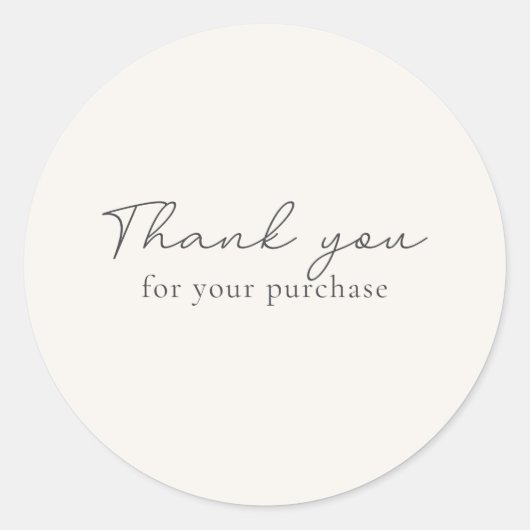 cremefarben, warm weiß Vielen Dank für Ihren Kauf Runder Aufkleber (Vorderseite)
