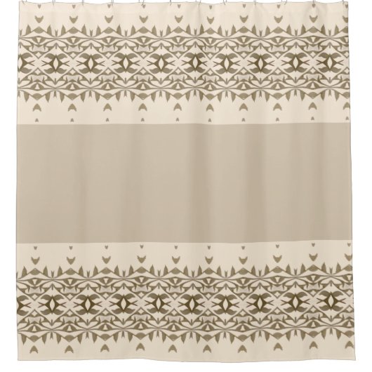 Cremefarbene Beige mit Coppery Brown Duschvorhang (Vorderseite)
