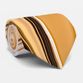 Cremefarbene bis braun gedrehte reflektierende Bel Krawatte (Gerollt)