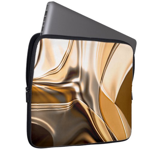 Cremefarbene bis braun gedrehte reflektierende Bel Laptopschutzhülle (Vorne Rechts)