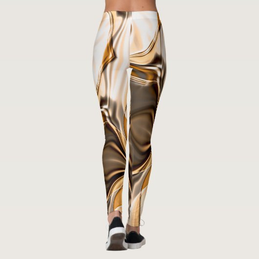 Cremefarbene bis braun gedrehte reflektierende Bel Leggings (Rückseite)