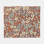 cremefarbene Blume, braun Fleecedecke (Vorderseite (Horizontal))