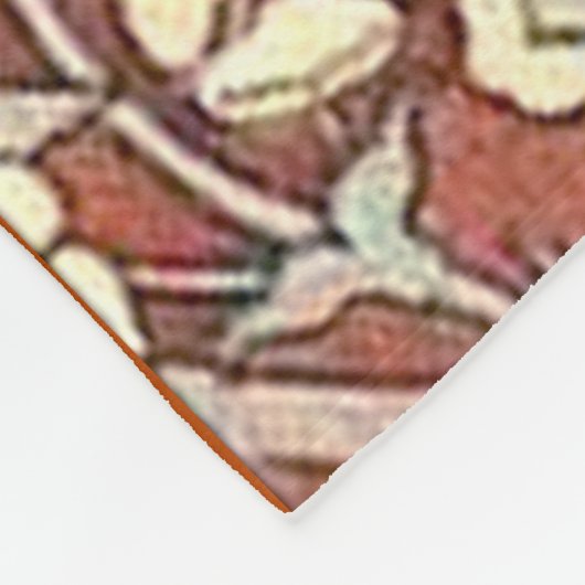 cremefarbene Blume, braun Fleecedecke (Ecke)