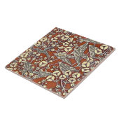 cremefarbene Blume, braun Fliese (Seite)