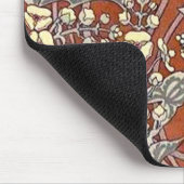 cremefarbene Blume, braun Mousepad (Ecke)