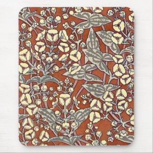 cremefarbene Blume, braun Mousepad