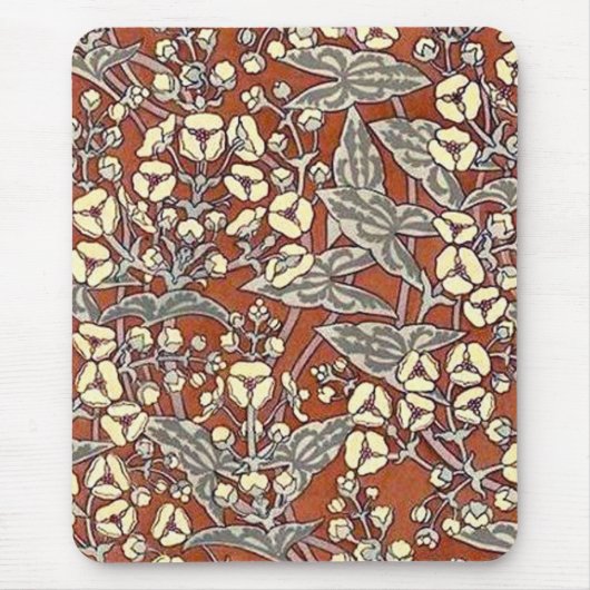 cremefarbene Blume, braun Mousepad (Vorne)