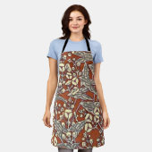 cremefarbene Blume, braun Schürze (Getragen)