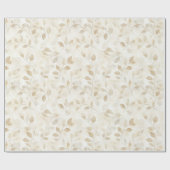 Cremefarbene Bräune Blätter Geburtstag Geschenkpapier (Flach)