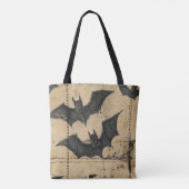 Cremefarbene Denim-Grunge-Patchwork mit Fledermäus Tasche (Rückseite)