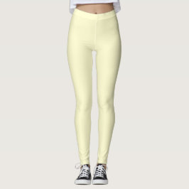 Cremefarbene einfarbig einfache Ausführung Leggings