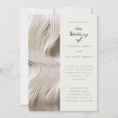 Cremefarbene Elfenbeinhochzeit Einladung (Vorderseite)